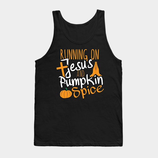 Funny Pumpkin Spice, Jesus Christian Design print Tank Top by Blue Zebra